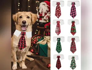 New British style handsome Christmas dog collar Christmas pet tie
