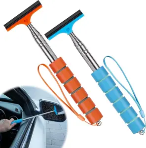 2 PCS Side Mirror Squeegee, Car Mirror Squeegee, Retractable Car Rearview Mirror Wiper