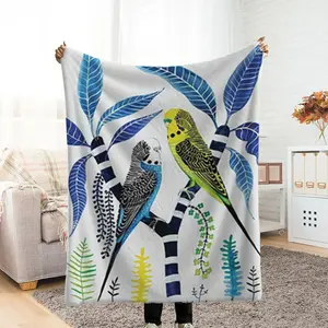 Blanket, single-sided printed, Chinese-style parrot 2D pattern, soft, comfortable, durable and odorless, thick fur blanket, bedroom warming blanket, couple exclusive blanket, extra-large sofa bla