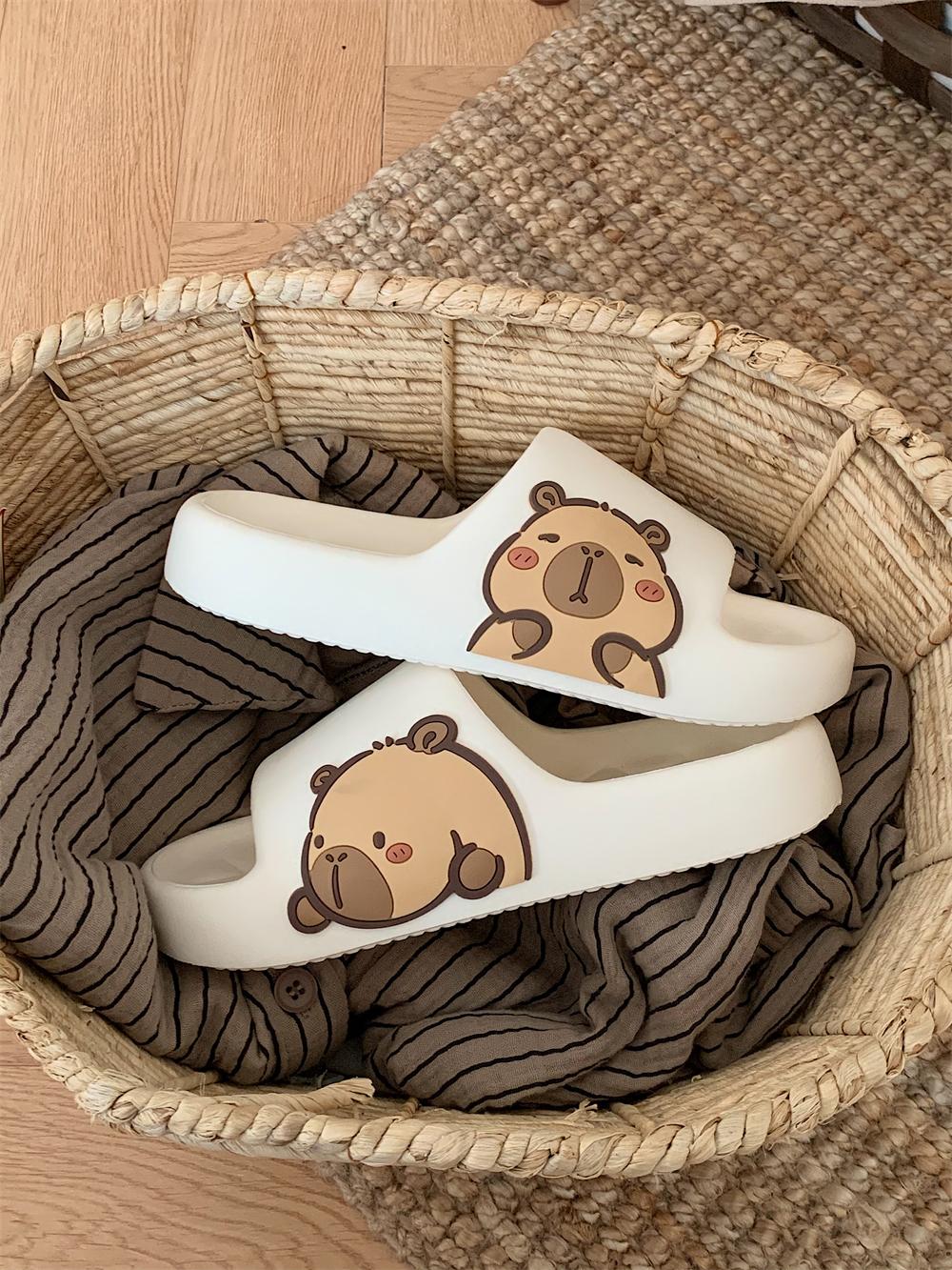 Cute Capybara Slippers Women Men,House Non-slip Pillow Slides Shower Sandals,EVA Soft Indoor Outdoor Footwear,Casual Walking Shoes