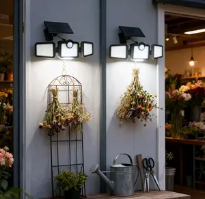 2 Pack Solar Lights Outdoor, 3 Head Motion Sensor Solar Security Lights with Remote Control, 108 LED Rotatable Flood Lights IP65 Waterproof Outdoor Spotlights for Garden Porch Garage Yard