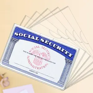 10-Pack Social Security  Protector Sleeves, PVC card holder  , Waterproof & Durable – Protect  from Scratches & Damage office school supply
