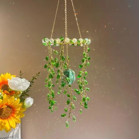 Artificial Crystal Sun Catcher, 1 Count Colorful Wall Hanging Ornament, Hanging Decoration for Home Living Room Bedroom, Home Decor, Living Room Decorations, Interior Decoration Accessories, Festive & Party Supplies, Windchimes, Decoration Items