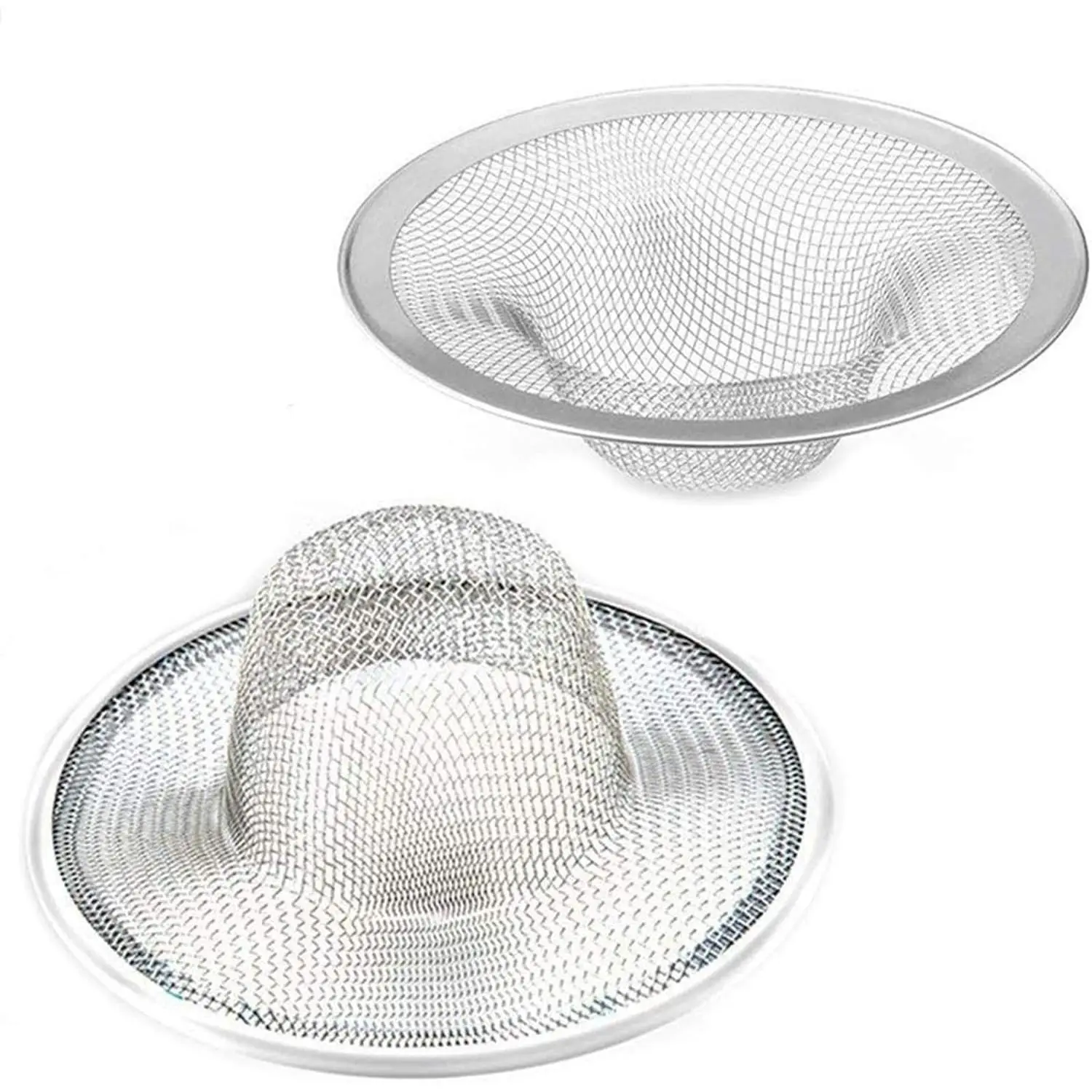 2 count Heavy Duty Stainless Steel Slop Basket Filter , 2.75" Top / 1" Mesh Metal Sink Strainer, for Kitchen Sink/Bathroom Bathtub RV Wash Basin Floor Drain Balcony Drain Hole