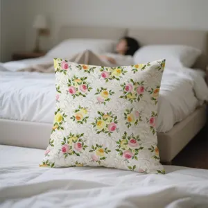 Sweet and Fresh Multi-Color Rose Trendy Pillowcase, Soft Breathable Fabric for Comfort, Easy to Clean, Stylish Home Decor