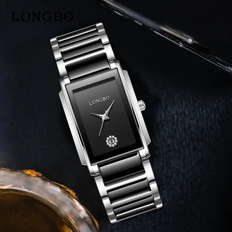 Versatile Men’s Quartz Watch, Rectangular Dial with Diamond Date Accent, Durable Stainless Steel Band, Sleek Modern Style Suitable for Work, Casual & Formal Occasions