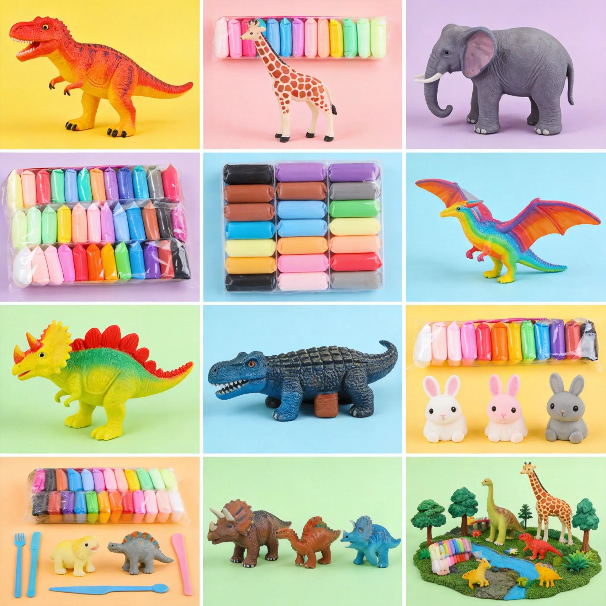 Non-Toxic Colorful Clay Set for Kids, 24 Colors & 36 Colors Options, Safe DIY Craft Material, Perfect for Creative Play