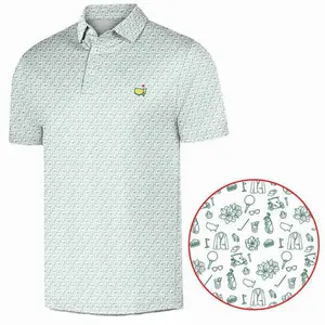 Masters 2026 Golf Polo Shirt for Men Performance Golf Polo Shirt Lightweight Breathable Athletic Wear