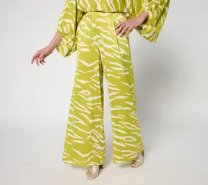 Carla Rockmore Collection Regular Wide Leg Pull-On Satin Pant