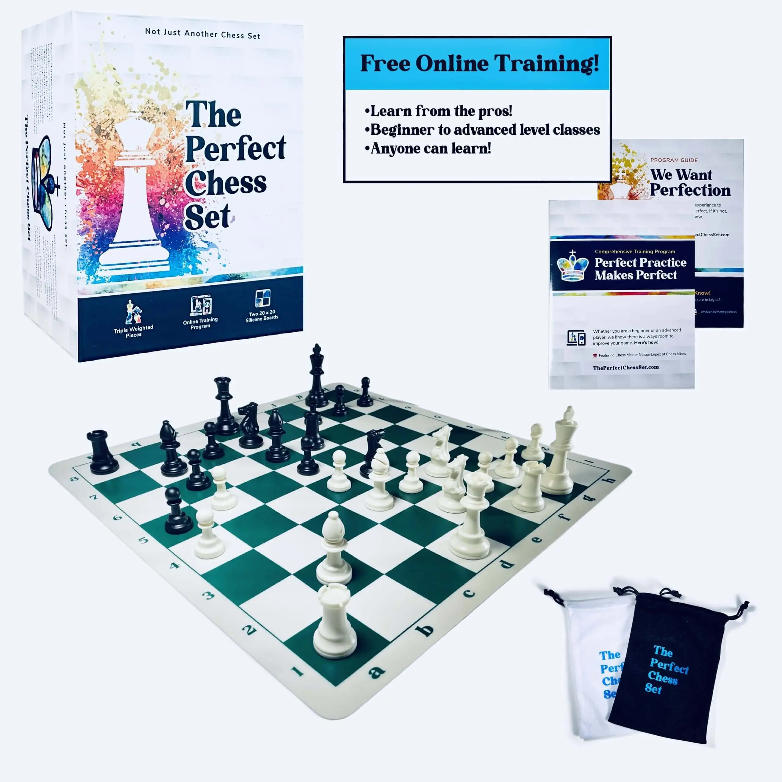 Tournament Chess Set Triple Weighted Staunton Pieces — MegaChess