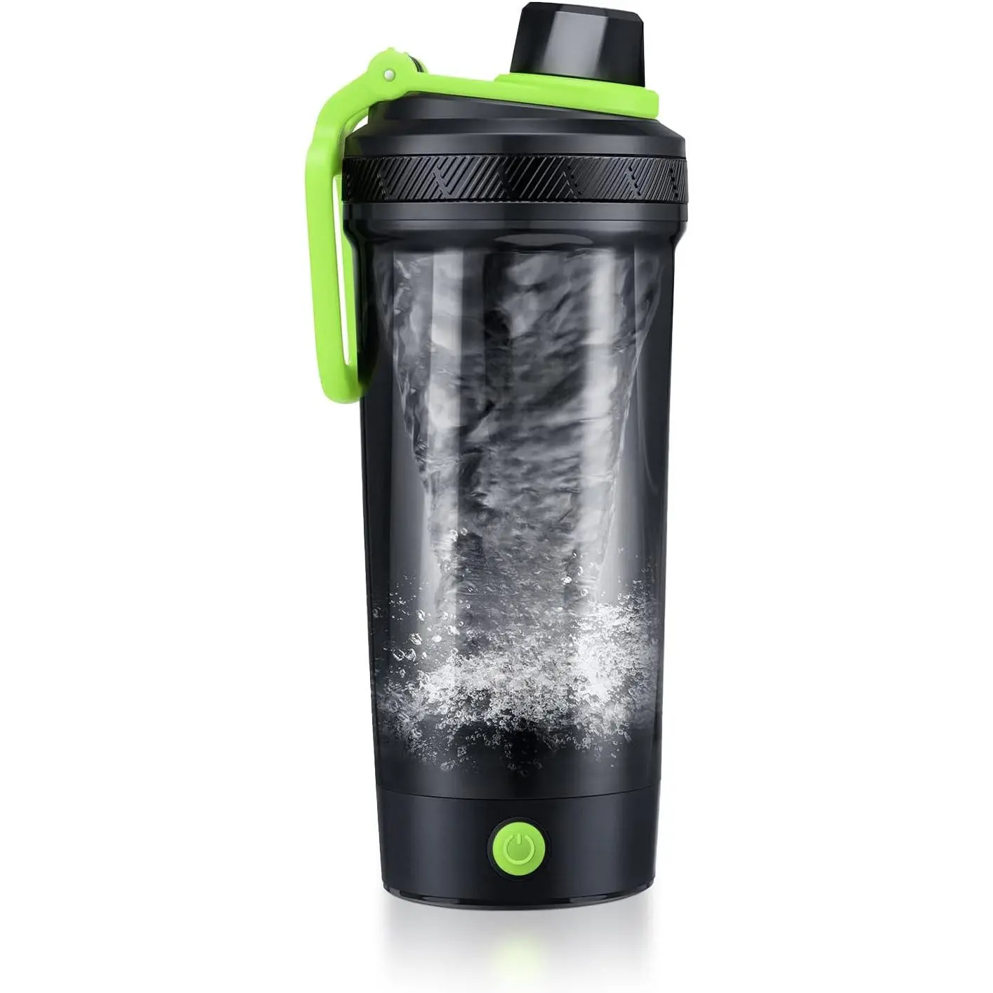 24oz USB C Rechargeable Electric Protein Mixer Shaker - BPA-Free Tritan, Watertight Cap, Round Single Bottle, Gym Water Bottle, Reusable, 1 Lithium Polymer, 2 Months Standby, Meal Replacement Organiser (Stars Design)