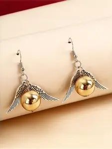 Harry Potter Deathly Hallows Thief Pendant Earrings, Vintage Alloy Ear Hook Jewelry for Women, Retro Style Accessories