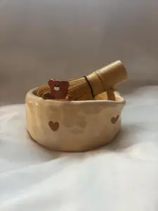 Teddy Bear Matcha Bowl | Cute Chawan, Aesthetic Pottery, Handmade Pottery, Unique Ceramics, Gifts for Her, Cottagecore, Cozy, Matcha