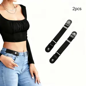 Women's Casual Waist Belt Set, Short Elastic Denim Jeans Belt, Option, Adjustable Length, Versatile Style