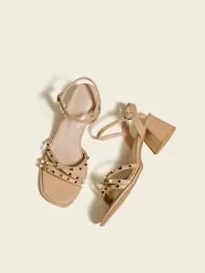 Women's Nude High Heel Sandals, Cat Heel Cross Strap Buckle, 6cm Wine Glass Heel, Comfortable Fashion Slip-On Shoes