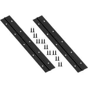 2 Pack 10 Inch Heavy Duty Continuous Piano Hinges, Black Stainless Steel 0.05" Thick 1.2" Open Width Folding Furniture Hinges with Screws for Cabinet Door Box DIY Projects