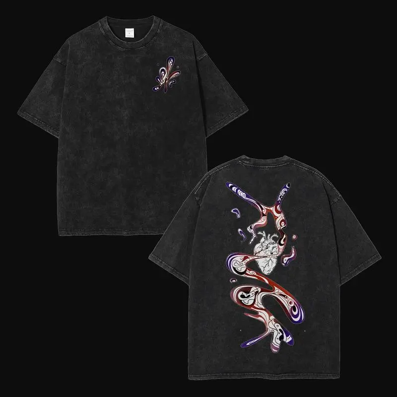 valentine shirts The Summer Hikaru Died Wash T-shirt,  Casual Short Sleeve Shirt, Unisex Acid Washed Lightweight Cotton T-Shirt, Gift For Anime Fan, Anime Lover Fabric Menswear
