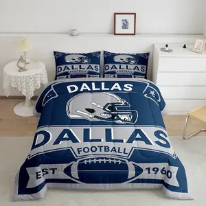 Rugby Helmet Bedding Set,City Themed Comforter Set,Ultra Soft Gaming Sports Comforter,Ball Games Duvet Set,Gift for Football Lover Quilt Set
