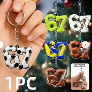 Acrylic Keychain Pendant, 2D Flat Christmas Tree Decoration, Unique Ball Design, Acrylic Material, Perfect for Gifts and Decorations