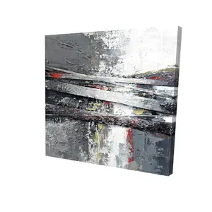 Begin Home Decor 2080-2424-AB5 24 x 24 in. Industrial Abstract Stripes Canvas - Home Decor Wall Art