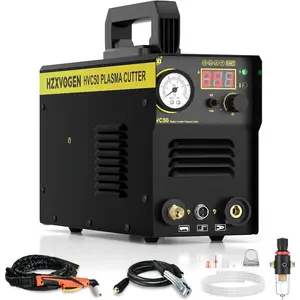 Plasma , 50A Portable Plasma  wit  Flow, 110/220V Dual  Digital Display DC IGBT Inverter F Air Plasma  Macine, 1/3 inc Clean Cut for Beginners DIY(VC50)