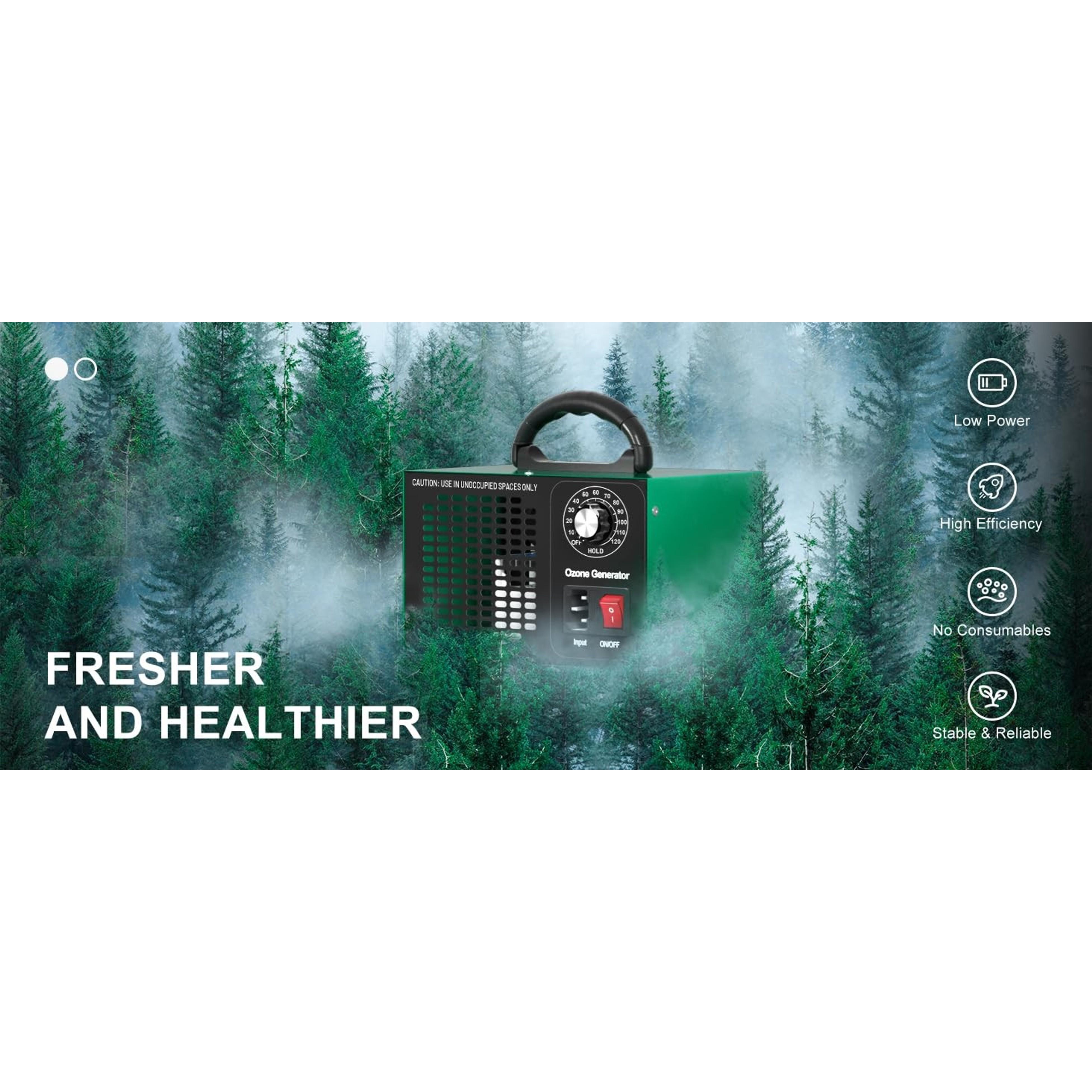 Ozone Generator 45,000mg/h, Home/Industrial O3 Car Deodorizer. Ozone Machine Air Ionizer Ozone Odor Eliminator for Strong Odor. Odor Eliminator for Home, Car, Pet. Room Deodorizer For 2500 sq ft.