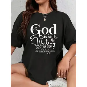 100% Cotton God Is Still Writing Your Story Stop Trying To Steal The Pen T-Shirt Men's Women's Soft Breathable Tee Classic Fashion Summer Tops graphic tees men crop tops summer outfits for men summer tops T-Shirt