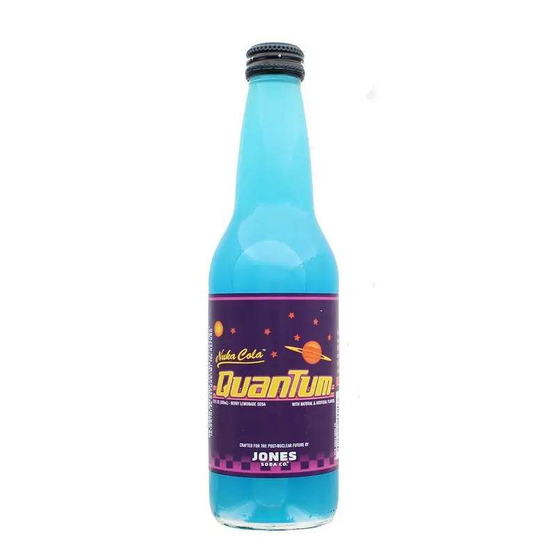 Men's Fallout 4 Nuka-Cola Quantum Label Berry Graphic Tshirt - Casual Menswear Top, Adults' Fandom Apparel with +400 HP Boost Theme, Inspired by Jones Soda 12oz Berry-Fruit Drink, 17 Fruit Flavors, Strontium Additive, Unique Kick