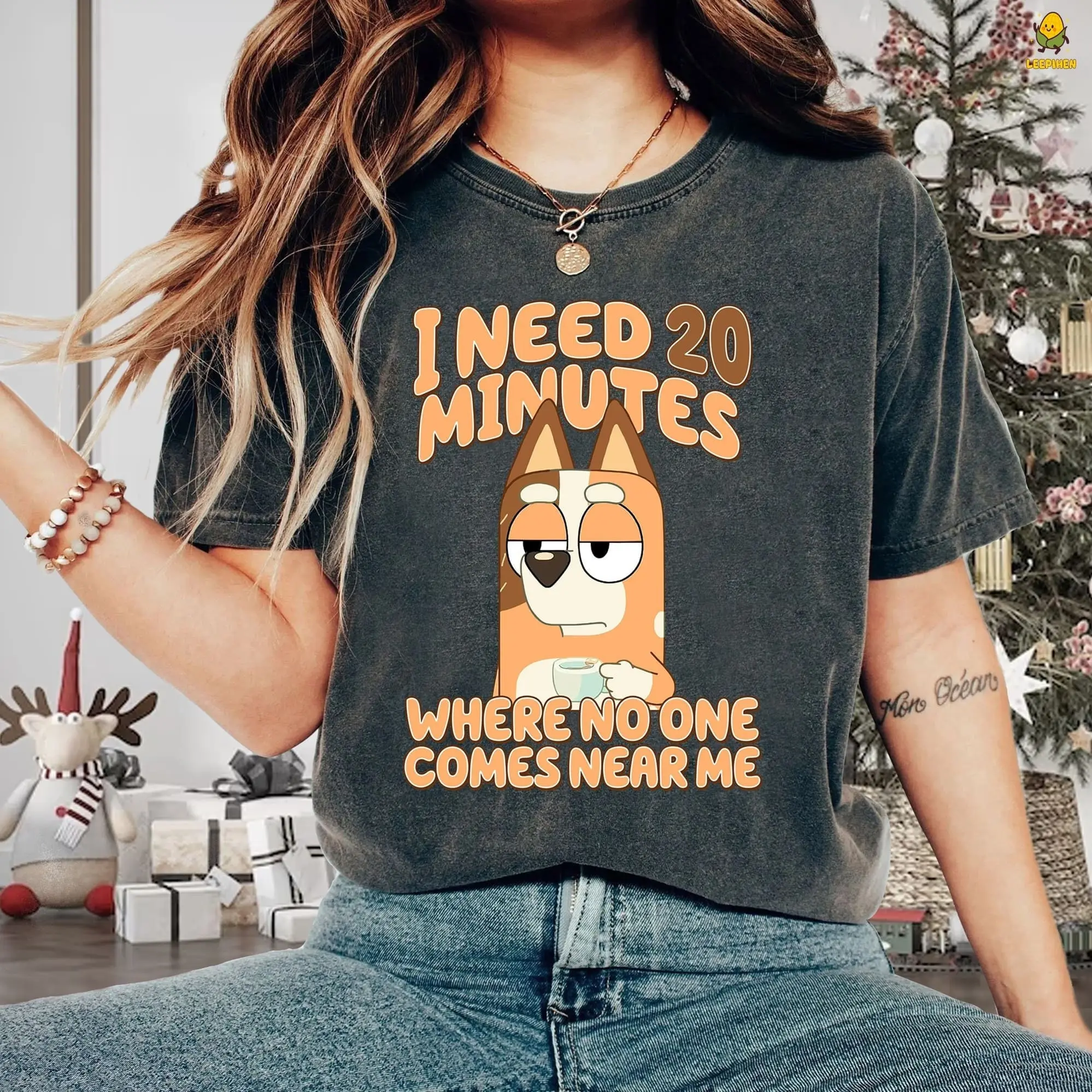 Bluey Need 20 Minutes Shirt , Bluey Dad , Chilli Mom Shirt , Funny Bluey Cartoon Shirt , Bluey Gift, Bluey Mum Shirt , Bluey Shirts