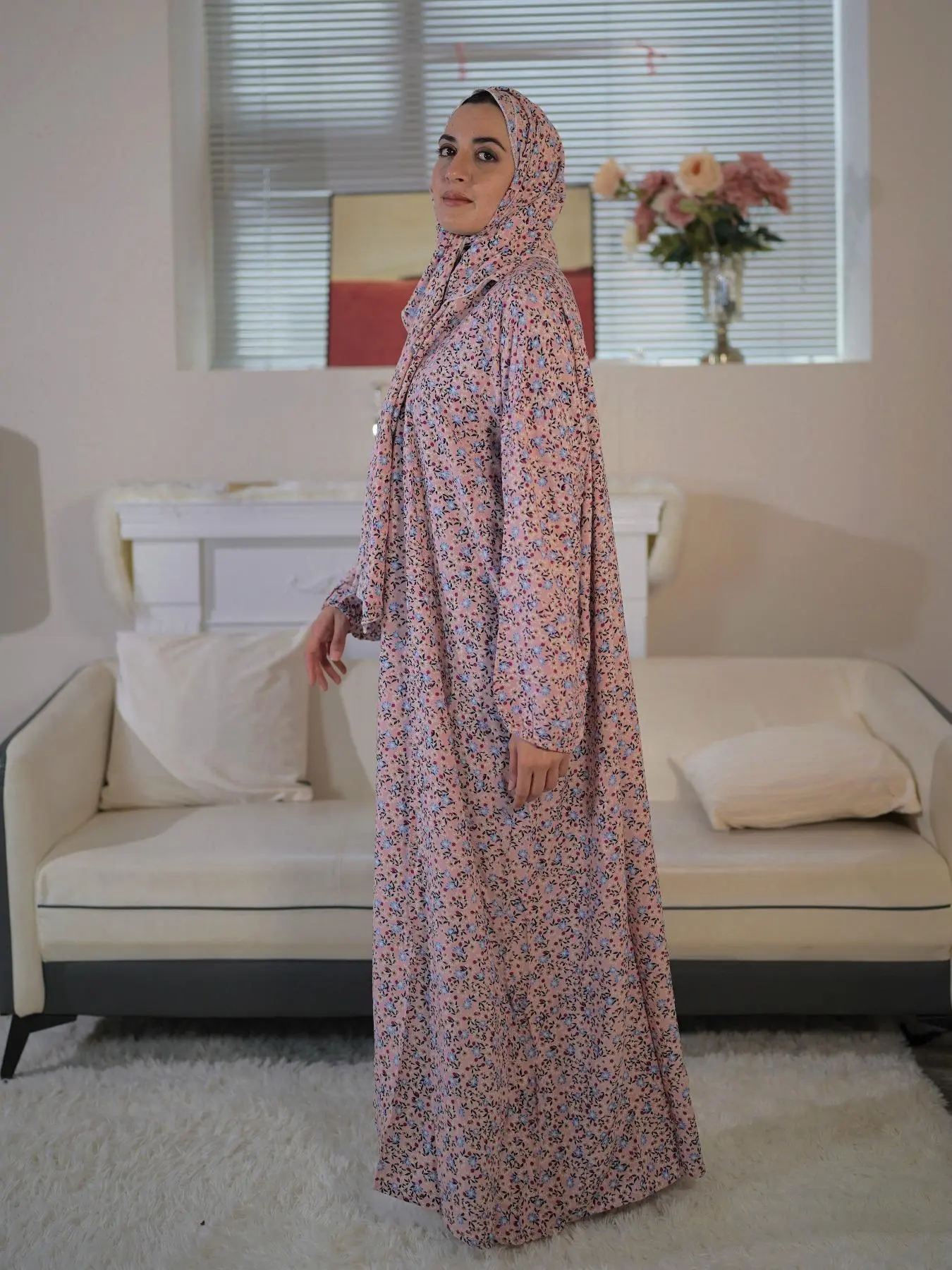 chinese dress ladies Yiqinyuan Women Long Sleeve Dubai Turkey Hijab Dress Autumn Floral Printed Maxi  Dress Islamic Clothing Green at Amazon Women's Clothing store