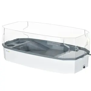 PawHut Turtle Tank Kit – Aquarium with Basking Platform, Water Pump & Filter, Reptile Habitat, Easy-Clean Design, Multi-Functional Aquarium