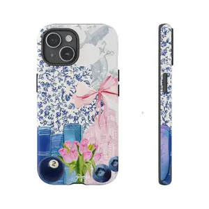 Blue Coquette Collage Phone Case, Soft Girl Era, Preppy Phone Case, Bow Case Applicable to iP15Promax ip14Pro mobile phone case 12 trendy brand 13 anti-fall cover 14Promax 15Pro cute Plus phonecase Accessories Acrylic casetify