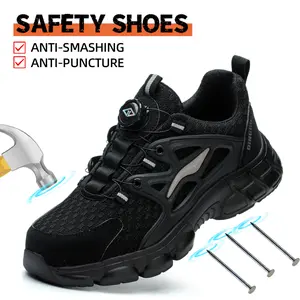 Men's Steel - Toe Sports Non - Slip Work Shoes, Breathable Mesh Material, with Anti - Smashing, Anti - Piercing, Shock - Absorbing, Wear - Resistant, Soft & Light Properties. Footwear, Father's Day Gift.