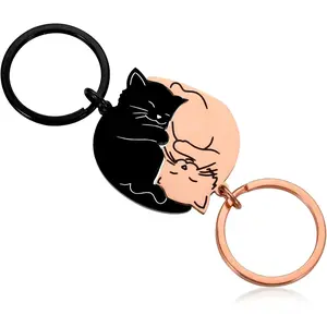 Valentines Day Gifts for Her Him Cute Keychain for Boyfriend Girlfriend Best Friend Matching Couple Stuff for Wife Husband Cat Lover Fiancée National Girlfriends Day Gifts Boo Basket Stuffers