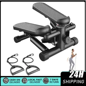 Mini Stepper for Exercise at Home, Stair Step Workout Machine with Resistance Band and Over 300lb Weight Capacity, Optional Twist Motion Mini Stepper with Resistance Bands, Portable Full Body Workout Stepper Machine Adjustable Foot Stepper for Fitness