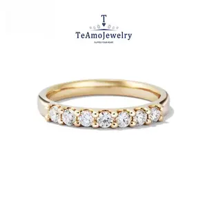Buy 1 Get 1 Bracelet | RM-013G | 925 Sterling Silver Moissanite Ring, Elegant Gold-Tone Band, Simple Fashion Accessory for Everyday Wear, Parties, Holidays, Gift for Family & Friends