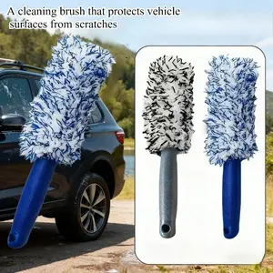 2pcs Wheel Cleaning Brush Set with Soft Bristles for Deep Cleaning, Scratch-Free Vehicle Surface Protection, Durable Plastic Handle, Ideal for Car, Truck, and Motorcycle Wheel Detailing, High-Quality Wheel Cleaning Tool, Efficient Car Detailing