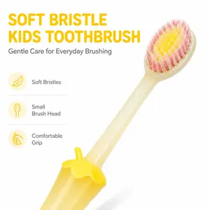 2-Pack Kids Toothbrush Set, Soft Bristles Childrens Toothbrushes with Cute Fruit Handle, Small Brush Head, Easy Grip for Daily Oral Care