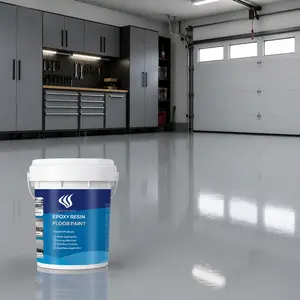 Shengwei Epoxy Floor Paint Kit – Waterproof Self-Leveling Non-Slip Garage & Concrete Floor Coating, Heavy Duty Scratch Resistant Finish High Gloss Sealant, 1 Gallon Covers Up to 120 sq ft, Suitable for Garage and Basement, Fast Curing