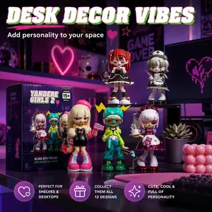 【Yandere Girl 2】 Series Surprise Blind Bags, TikTok Viral Anime Figure Mystery Toy, Cute Dark Aesthetic Collectible Kawaii Figurine, Desktop Display Decor, Otaku Graduation Gift for Anime Fans