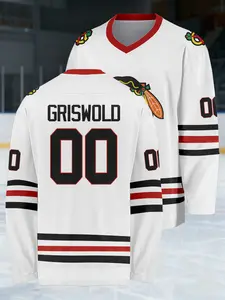New Men's Chicago Hockey Jersey #00, Long Sleeve Pullover, Lightweight Breathable, Soft Quick Dry, Perfect Christmas Gift