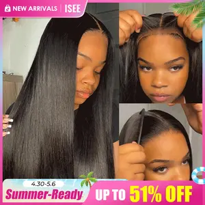 ISEE HAIR Wear Go V5 Straight Glueless Human Hair Wigs 6*4 HD Lace Closure Wigs & 9*6 M-cap Lace Front Pre Plucked Tiny Knots Glueless Human Wigs Beginners Friendly   Vacation Hair #Summervibe#ISEECrochetNewArrivals