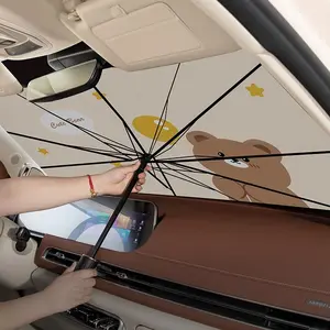 Cartoon Bear Pattern Car Sunshade, Car Front Window Sunshade, Windshield Sun Shade, Car Side Window Sunshade, Car Exterior Accessories for Car Parking