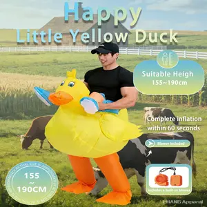 Easter Christmas Halloween Party Costume Happy Duck Inflatable Suit for Adults, Full Body Set, No Size Measurement Needed
