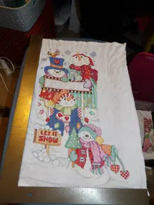 Let it Snow Cross Stitch Stocking
