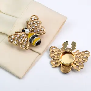 Button cover alloy bee rhinestone shirt cufflink button cover flower collar button rhinestone decorative button set