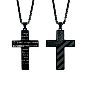 Cross Necklace for Teen Boys & Men – Gift for Son, Boyfriend, or Husband – Graduation, Birthday, Christmas, Valentine’s Day, Easter, Confirmation，Summervibes