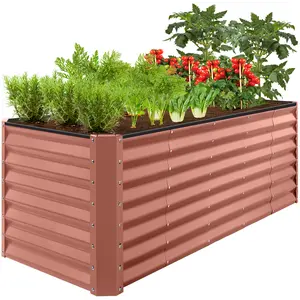 Best Choice Products 8x2x2ft Outdoor Metal Raised Garden Bed, Planter Box for Vegetables, Flowers, Herbs