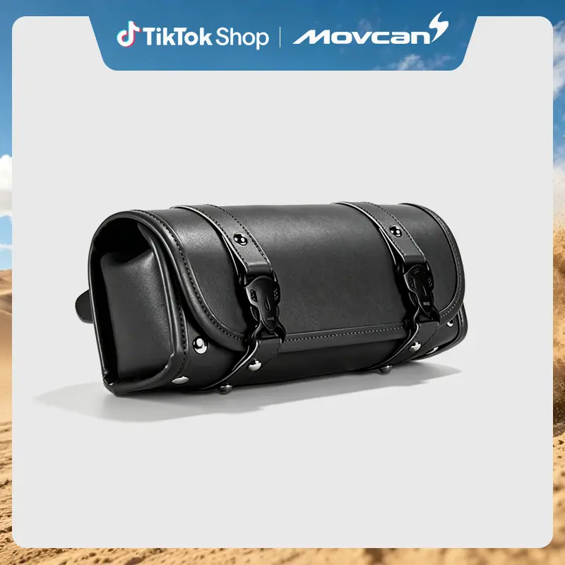Movcan Waterproof Electric Bike Rear Rack Bag – Leather, Wear-Resistant Bicycle Trunk Bag for E-Bikes, Motorcycles & Mountain Bikes