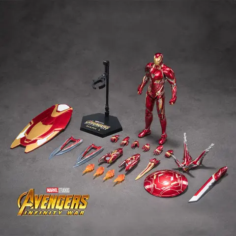 Marvel ZD Toys Iron Man Mark 42 Action Figure - 7 in Comic-Style Deluxe Painted Authentic Collectible, 20-Point Articulation, Futuristic Superhero Model for Collecting, Unisex Fans Age 4+